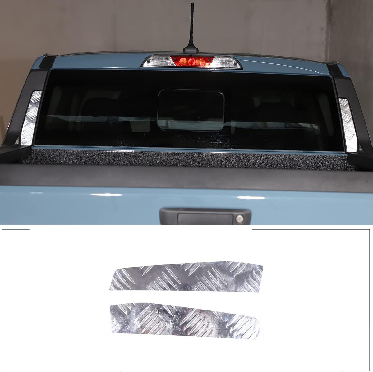 Car Rear Glass Side Anti-Scratch Cover Trims Compatible with Ford Maverick 2022 2023 Aunginsy Aluminum Alloy Truck Rear Bucket Slot Side Anti-Scratch Cover Protective Pad Stickers Exterior Accessories