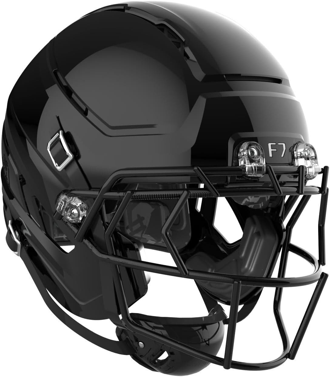 Schutt F7 AiR Varsity Football Helmet, Virginia Tech 5-Star Helmet, Lightweight Football Helmet for High School, Large, Molded Gloss Black, F7X EGOP III Facemask Attached