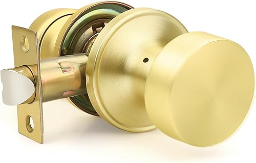 Miniatura 17 de Orger Paquete de 1 pomo de puerta interior negro mate, perilla de puerta de privacidad reversible con cerradura, pomo redondo sin llave para baño y