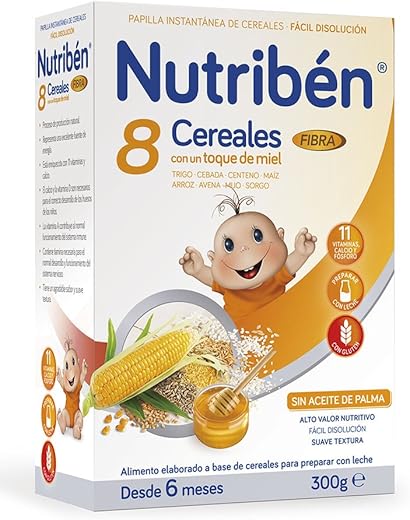 Nutribén Papilla 8 Cereales Miel Fibra - 300 gr