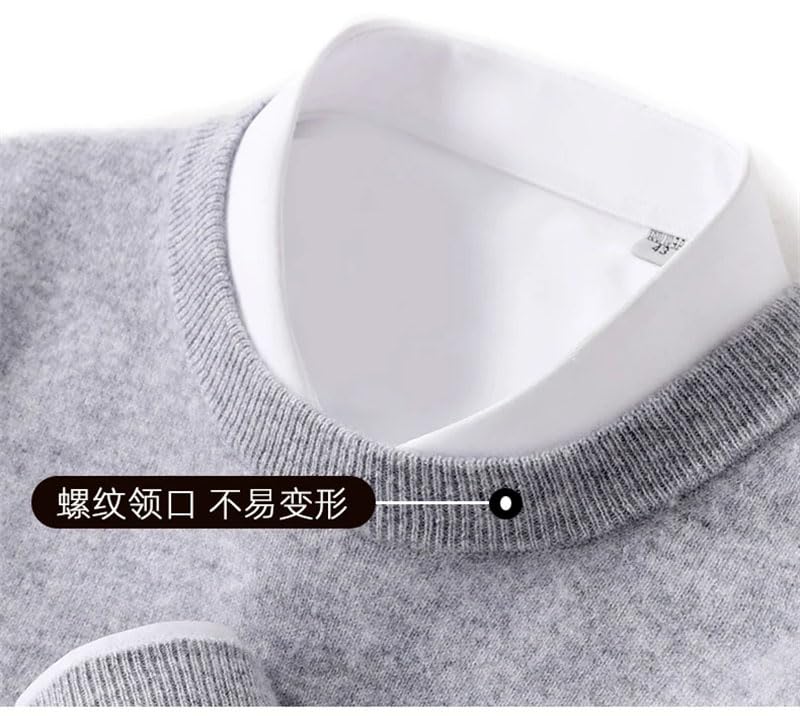 Men's 100 Percent Wool Sweaters O-Neck Knitted Long Sleeved Pullover Solid Casual Warm Jumper3