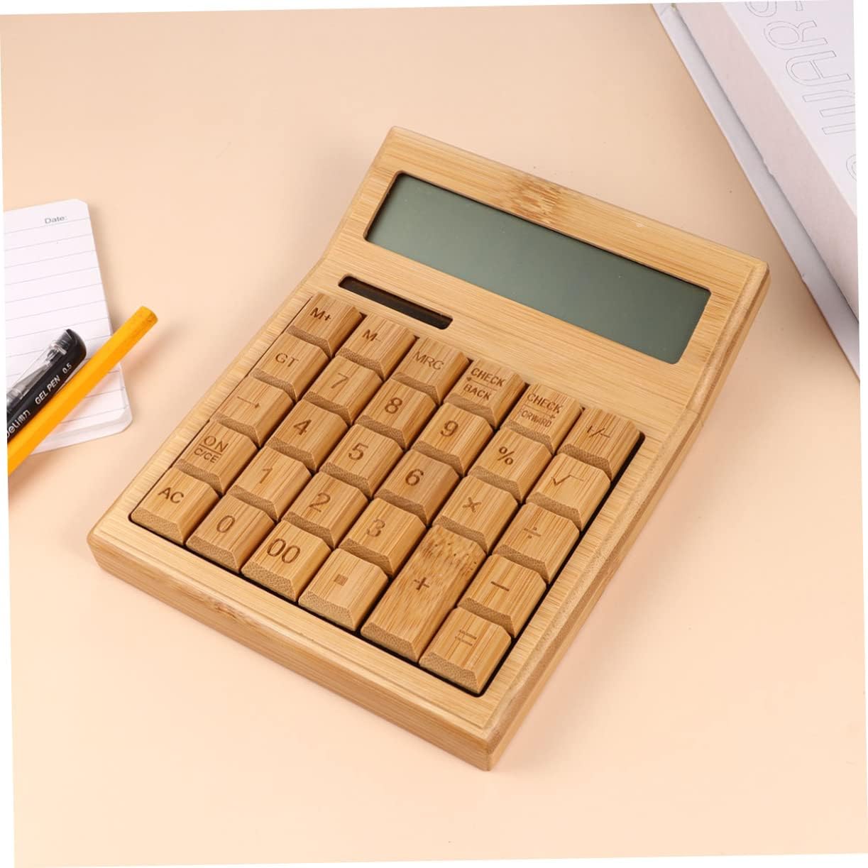 Retro Key Portable Solar Calculator for Office Use Tool with Obtuse Angle and Checking Number Pattern Compact and Lightweight for Travel and Daily Activities