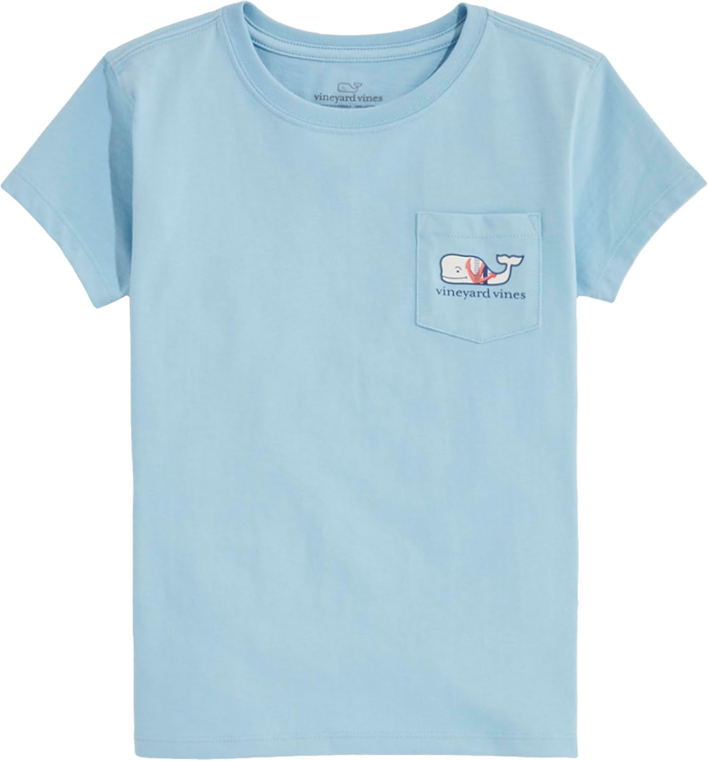 vineyard vines Girls' Double Vine Stripe Anchors Whale Fill Short-Sleeve Pocket Tee - Image 2