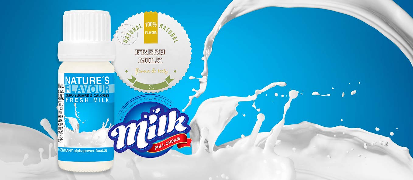 ALPHAPOWER FOOD Arôme alimentaire naturel, SET SUPER ÉCONOMIQUE 5x10ml liquide - gouttes aromatisantes et édulcorant sans sucre, goût délicieux, vegan liquid sweetener Flavour Drops, Flavdrops