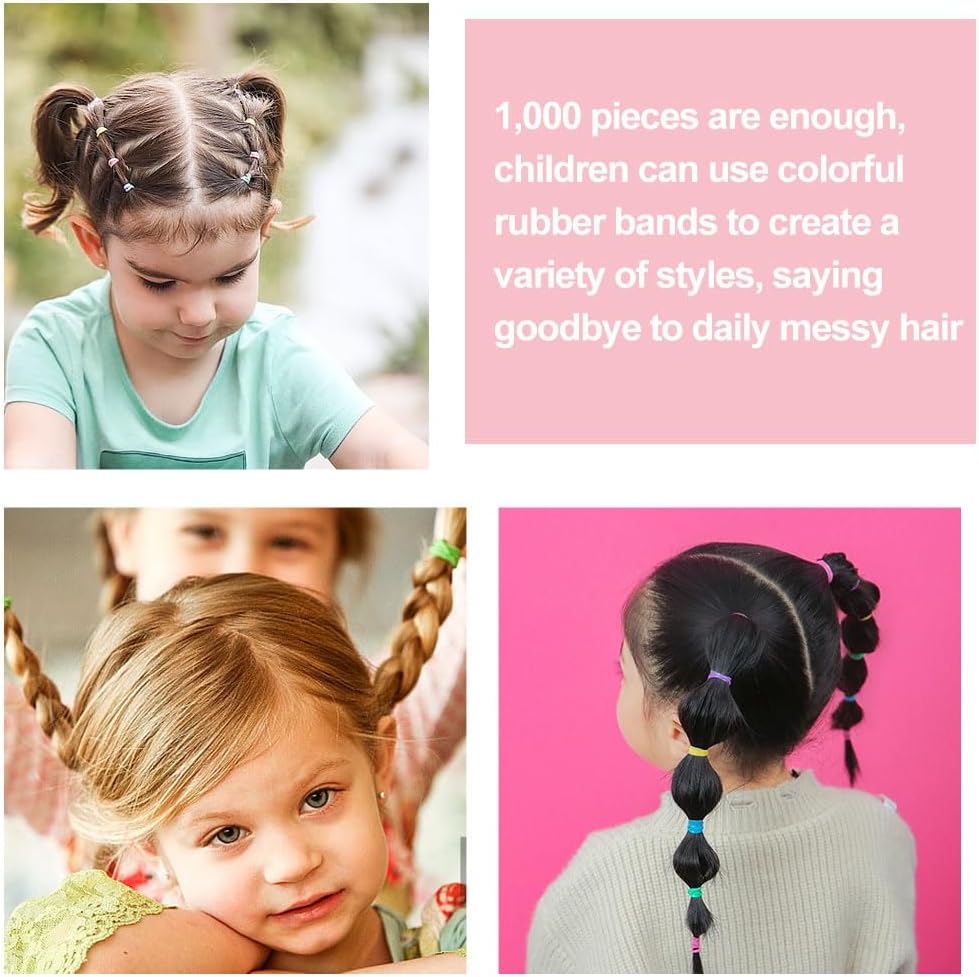 1000PC Hair Gummies, Dog Elastic Bands Bundles, Mini Small Hair Ties, Dog Hair Accessories, with Hair Band Cutter, Beauty Accessories 7