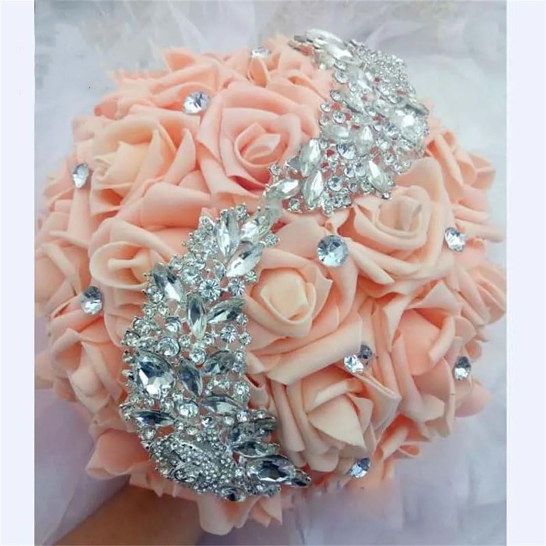 HJRegaFimu Wedding Bouque Flowers Bridesmaid Bridal Bouquets Artificial Rose Bouquet Yellow