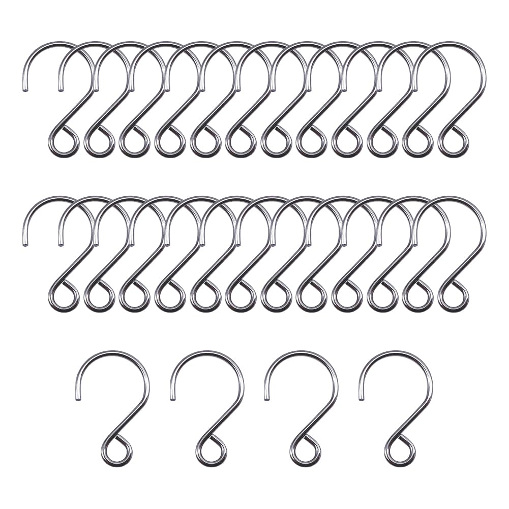 GSHLLO 400 Pcs Small S Shaped Hooks Chandelier Crystal Hanging Hooks Crystal Bead Curtain Hooks Jewelry Making S Hooks Sun Catcher Hooks Tiny