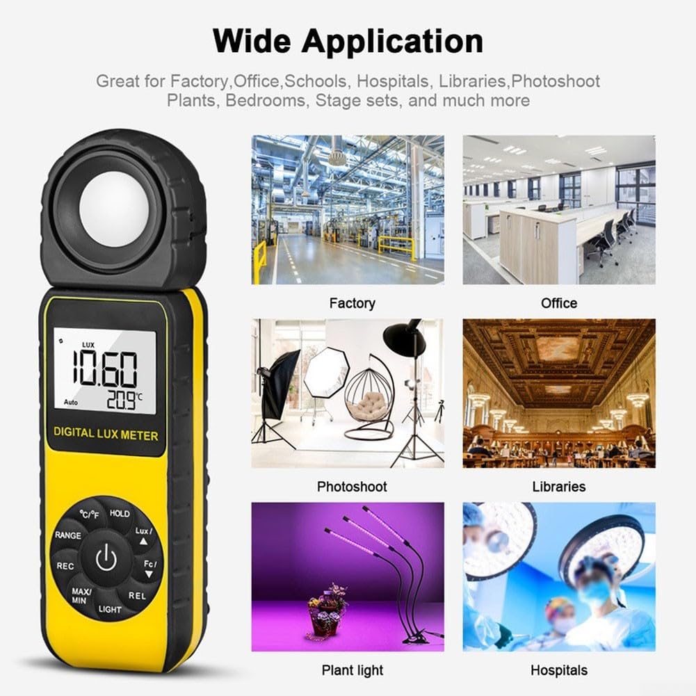 Medidor de luz profesional digital Luxmeter 0.01 a 300k Lux con memoria de datos para uso en jardín