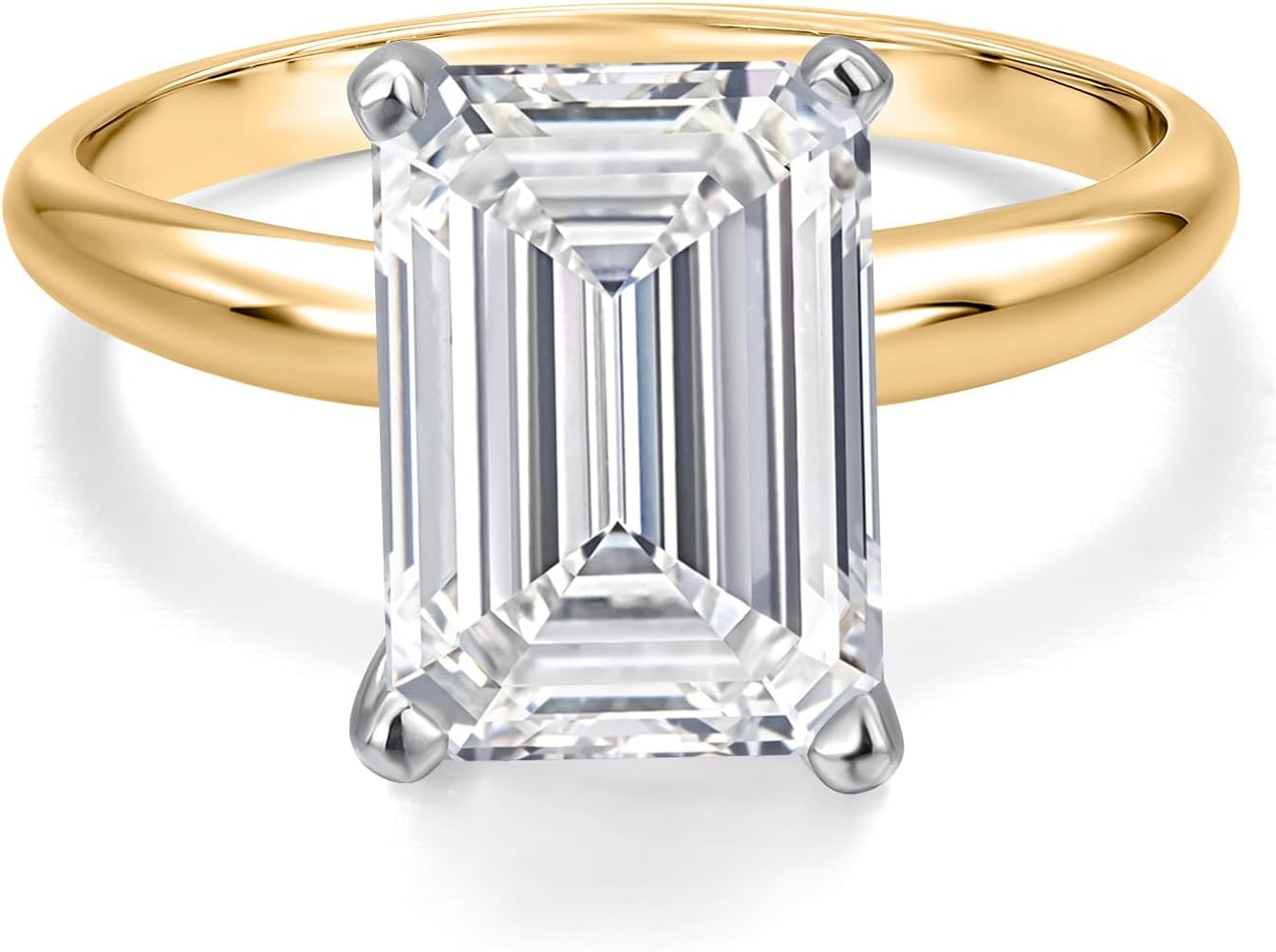 Gem Stone King 5.00 Ct IGI Certified Lab Grown Diamond Solitaire Engagement Ring For Women In 2 Tone 14K Yellow and White Gold Ring | E-F Color | VS1-VS2 Clarity - Image 2