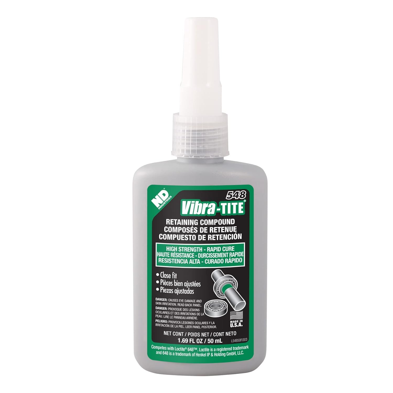 Vibra-TITE 548 Green Rapid Cure Anaerobic Retaining Compound, 250ml Bottle