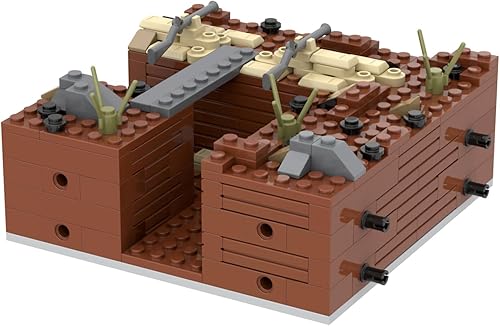 WW2 Battlefield - Juego de bloques militares de esquina derecha (200 unidades). El juego de bloques de construcción militar puede construir