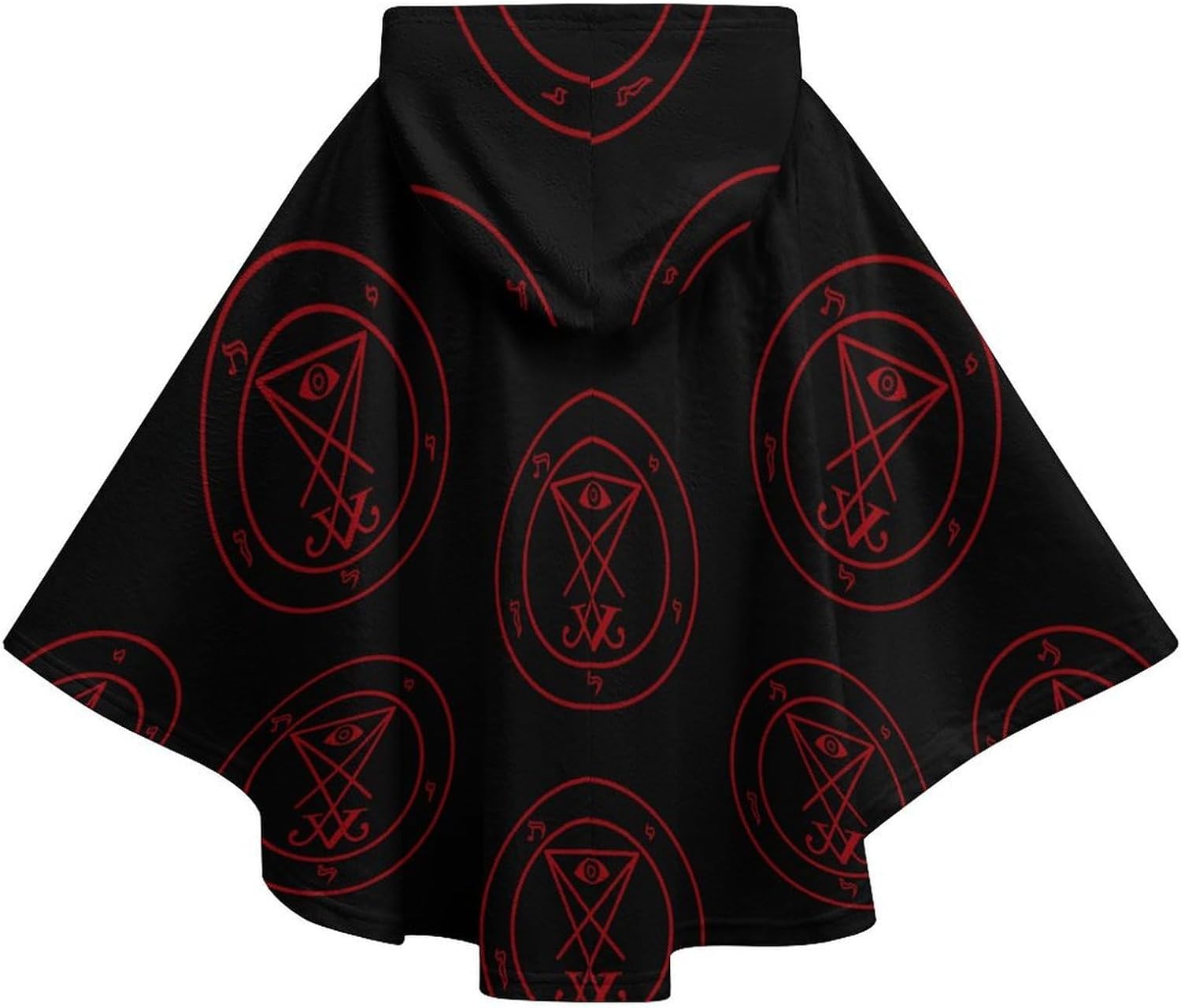 Sigil of Lucifer Wearable Blanket with Hooded Flannel Blankets Cape with Pocket
