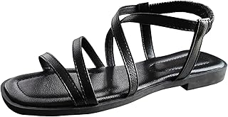 Ladies Summer Casual Solid Colour Beach Outer Wear Square Head Flat Bottom Big Size Sandal Saltwater Sandals Womens