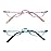 KoKoBin Half Reading Glasses,2 Pack Half Rim Metal Frame Glasses Spring Hinge Readers with Leather Pouch for Men and Women (Blue+Pink,2.50)