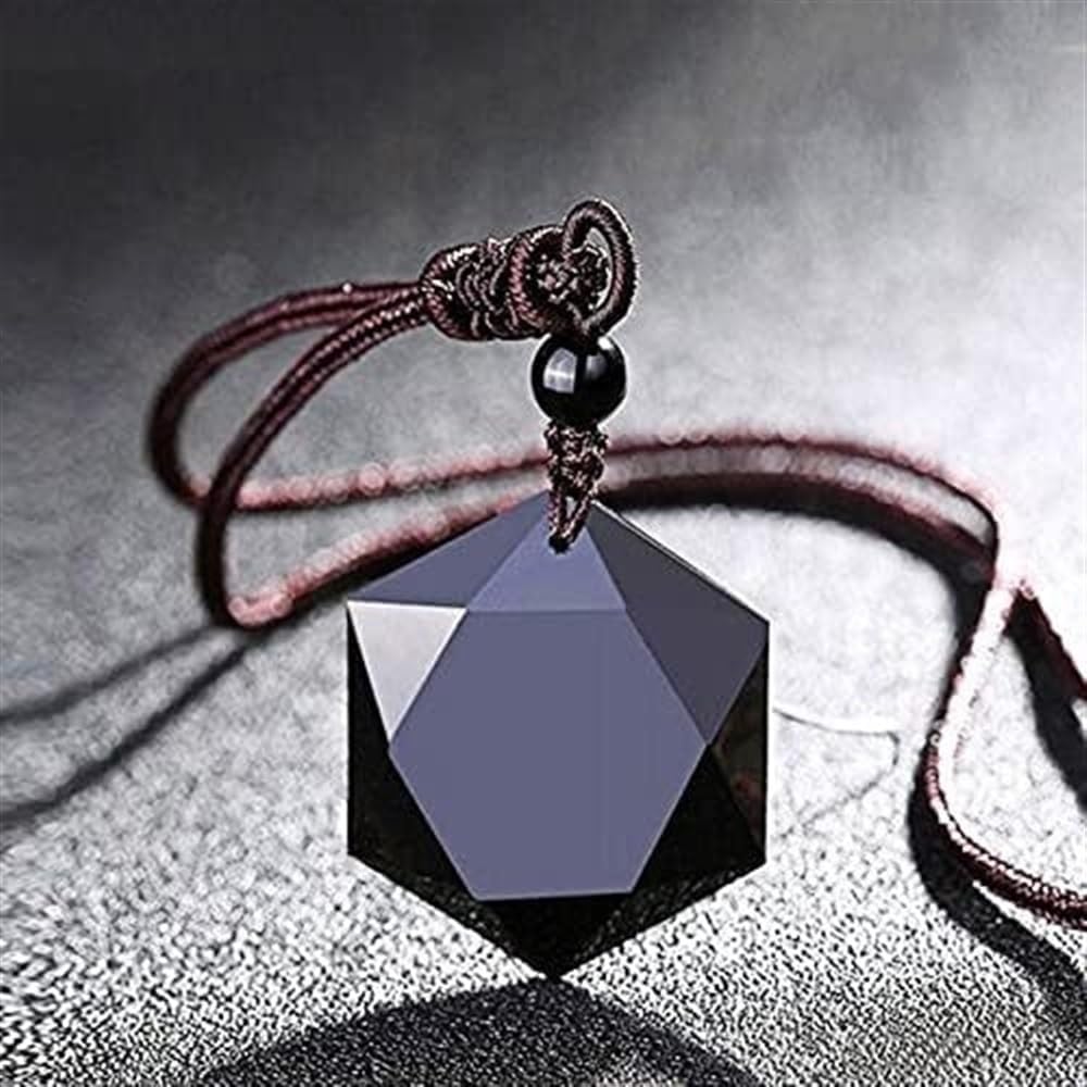Orgonite Pendant Black Obsidian Amulet,Star of David Hexagram,Crystal Pendant Necklace for Men Women(Adjustable Chain) - Image 6