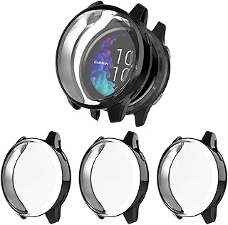 3 Pack Screen Protector Compatible with Garmin Venu Case, Soft TPU Bumper Full Around Anti-Scratch Cover for Garmin Venu GPS Smartwatch, [Not fit for Garmin Venu 2/2S], Black/Black/Black