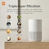 Xiaomi Mi Air Purifier 4 Compact, True HEPA H13 3-Stage Filter System Removes 99.97% of Pollutants as small as 0.3 microns, Smart Home Integration, Whisper Quiet, Just 0.9KW/day, OLED Touch Display - 3