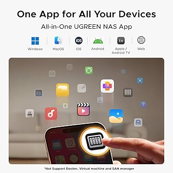 UGREEN NAS DH2300 2-Bay Desktop NASync, Support Capacity 64TB (Diskless), Remote Access, AI Photo Album, Beginner Friendly System, 4GB RAM on Board,1GbE, 4K HDMI, Network Attached Storage(Diskless)
