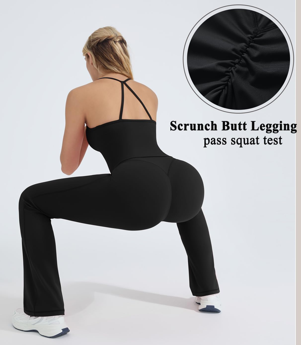 OMKAGI 2 Piece Workout Sets for Women Padded Tank Tops Flare Leggings Pilates Outfits - Image 4