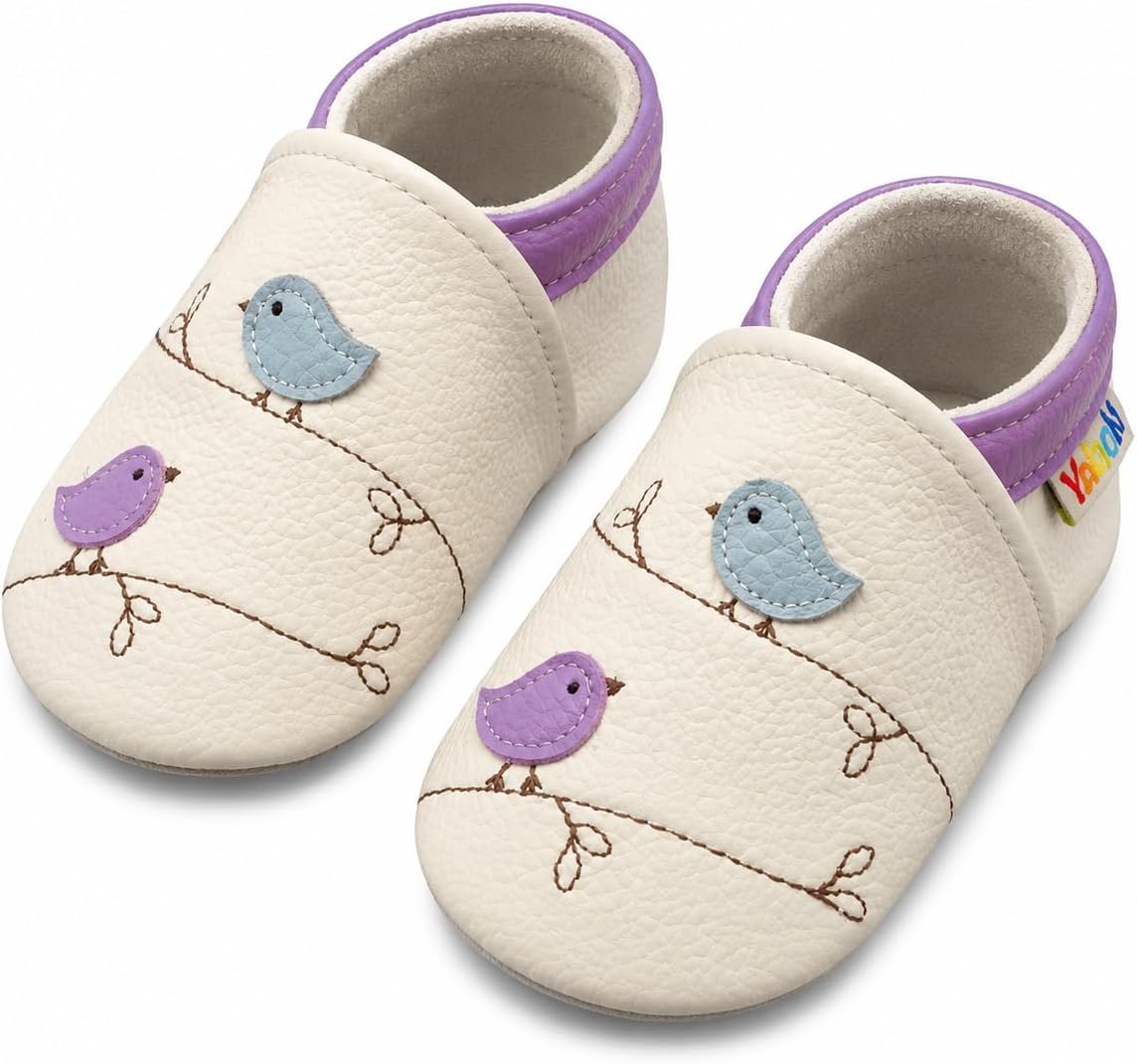YALION Baby Soft Leather Shoes Suede Sole Infant Toddler First Walking Sports Crib Moccasins