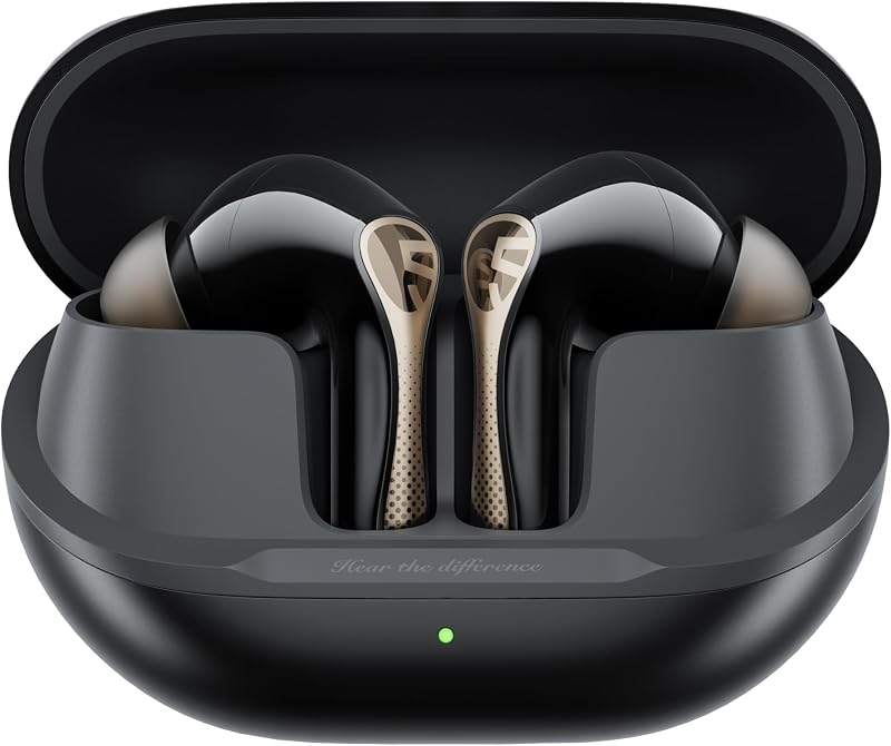 SoundPEATS Air5 Pro+ Wireless Earbuds, LDAC & aptX Lossless, xMEMS Warm Treble Hi-Res Audio, Hybrid Driver Earbuds with 10mm Composite Speaker, 55dB AI Adaptive ANC, Bluetooth 5.4, Weightless Comfort