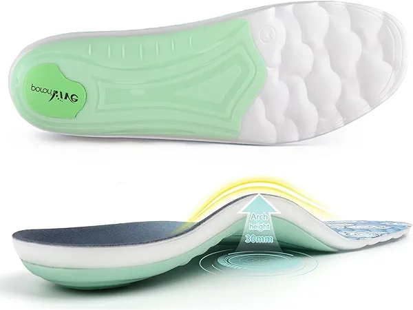 Plantar Fasciitis Arch Support Insoles for Men Women,Flat Feet Insoles,Supercritical Foam Orthotic Shoe Inserts with Sweat-Wicking Fabric,Shock Absorption Athletic Inserts,Standing All Day-S