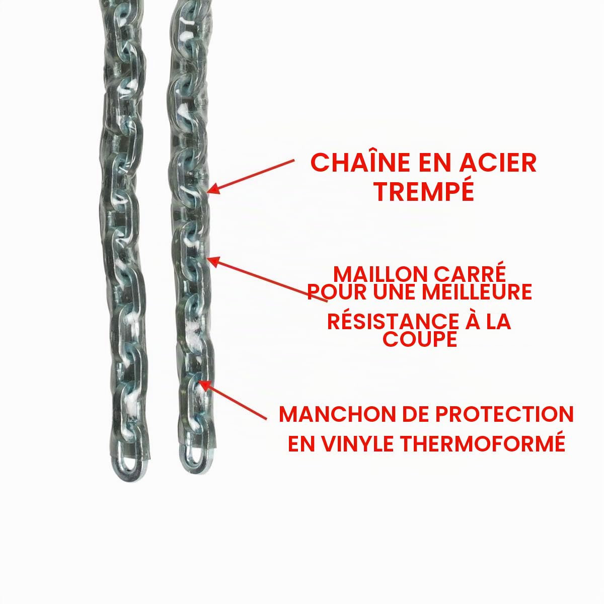 Master Lock 8012EURD Chaîne en acier cémenté, 150 cm x 0,6 cm