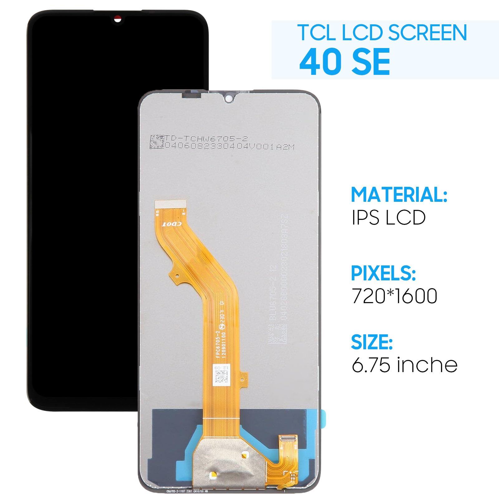 Yondista for TCL 40 SE LCD Display Touch Digitizer,for TCL 40SE 6.75
