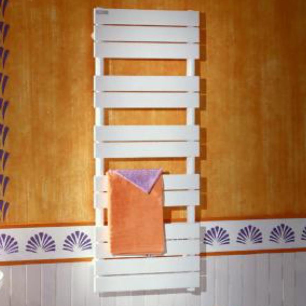 Acova Fassane Spa FAS Towel Dryer mounted on a wall with a towel