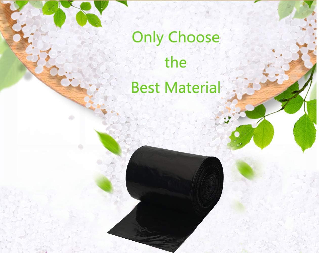 Black Trash Bag,Gereen 9-12 Gallon Tall Kitchen Trash bag Garbage Bag Trash Can Liner (9-12 Gallon(100 Count), Black)