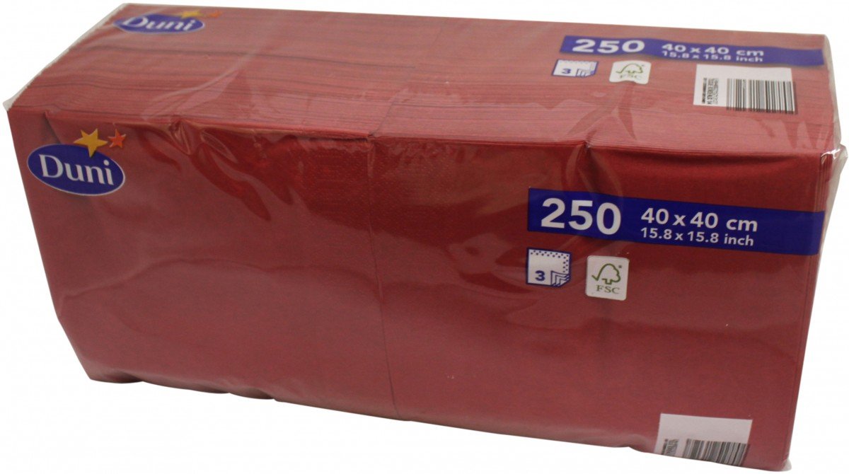 Duni 250 Tovaglioli Bordeaux 40 cm x 40 cm