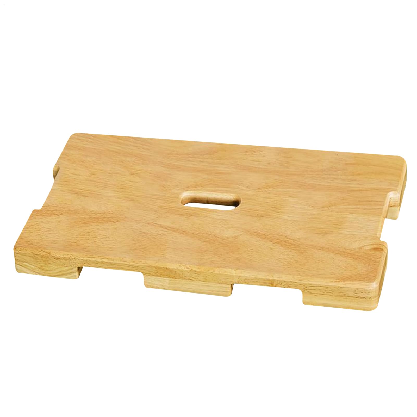 Deska do fitnessu z litego drewna 60 x 30 x 4 cm, podstawa do taśm oporowych i taśm fitness, stabilny podnóżek do treningu siłowego, przysiadów i rozciągania, kwadratowa płyta treningowa, naturalna