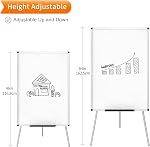 VIZ-PRO Light Magnetic Tripod Whiteboard/Flipchart Easel,24" W x 36" L, Include 1 x Flipchart Pad