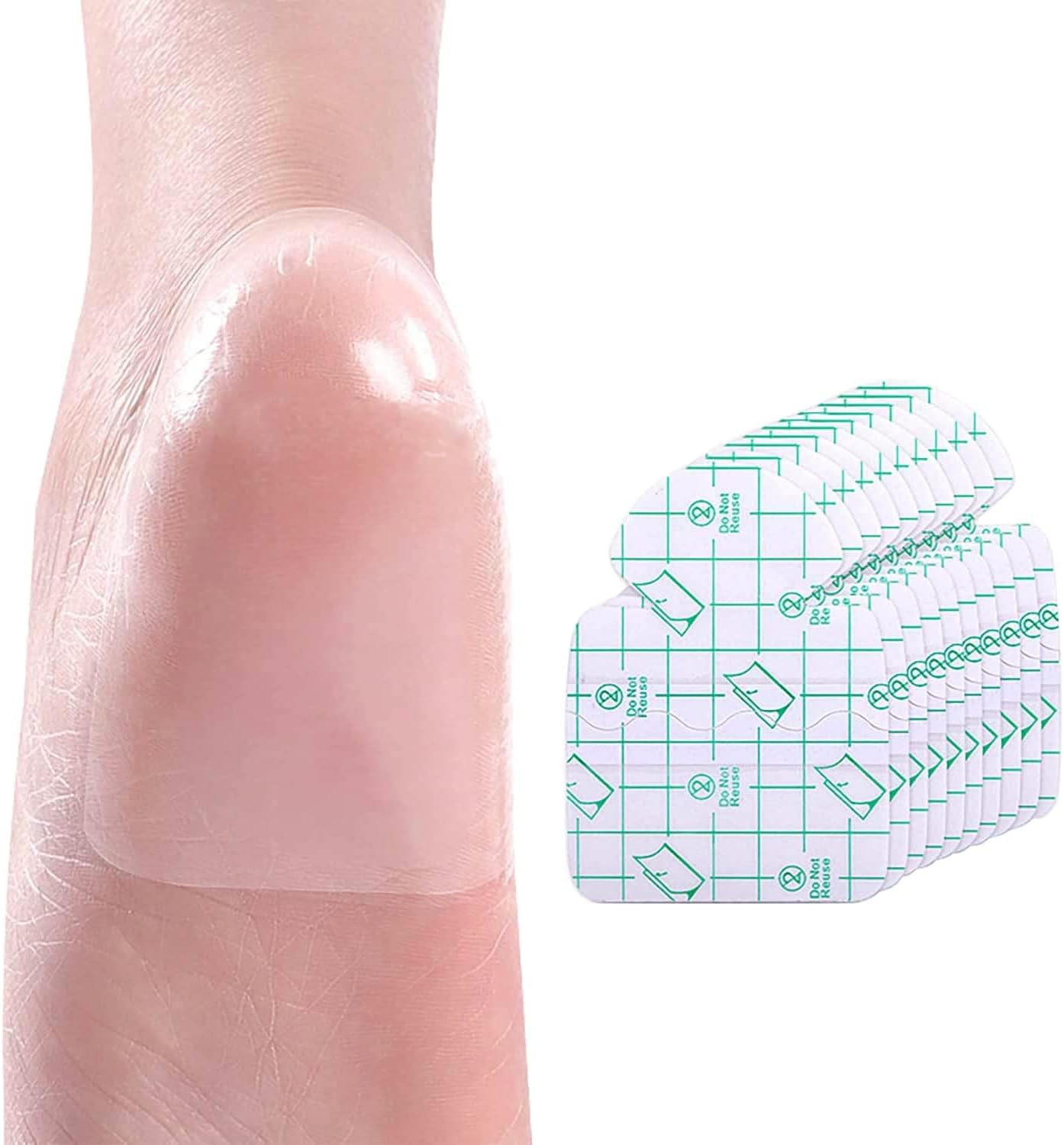 KASTWAVE Blister Bandages, Moisture Heel Stickers Invisible Anti Wear Foot Sticker, Breathable Cushion Blister Guard Patch for Moisturizing Cracked Dry Foot Plantar Fasciitis (60 Pcs)