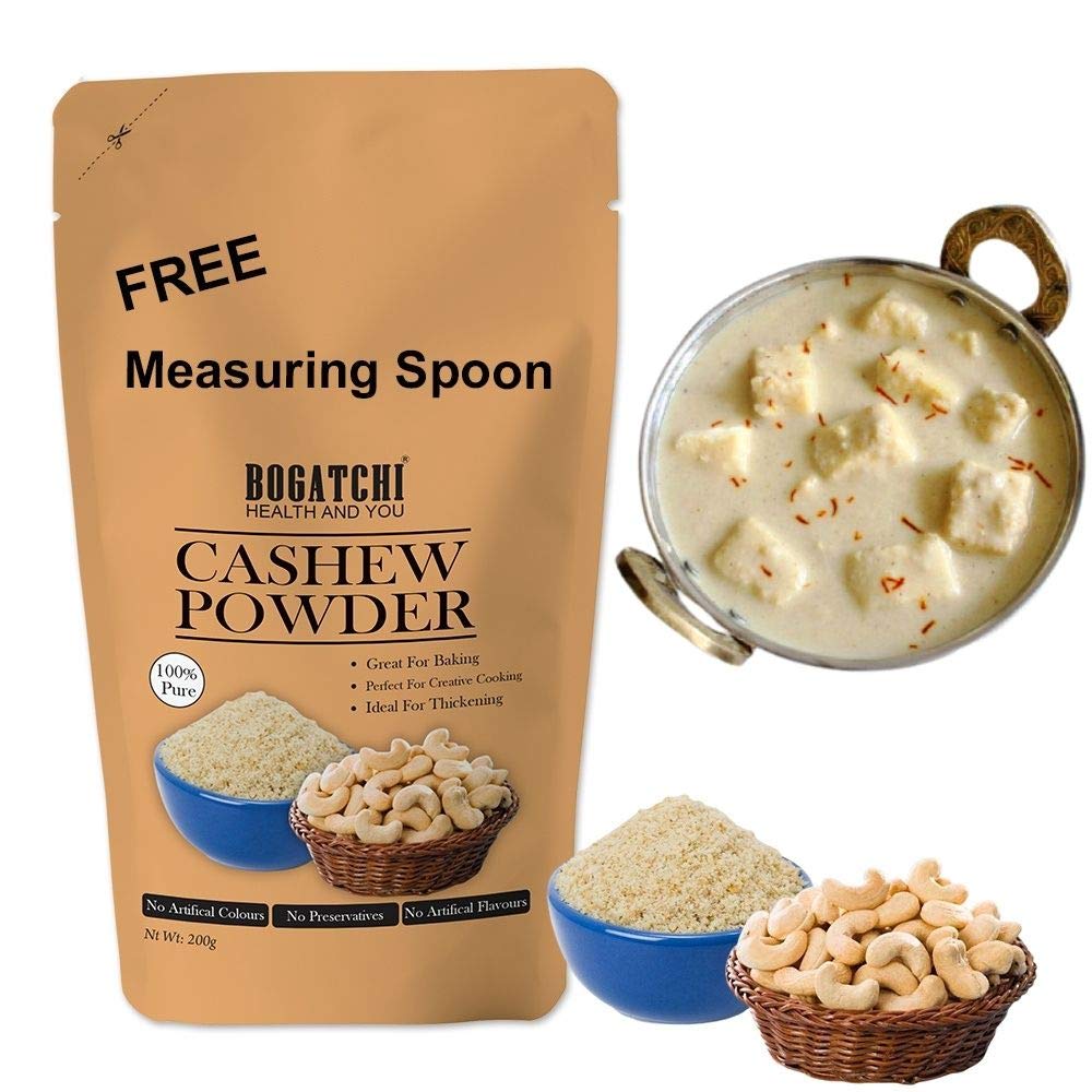 BOGATCHI Cashew Powder for Making - Curry, Paneer Sabzi, White Gravy, Malai Kofta, Dum Aloo, White Chicken, Kaju Shake , , Kaju Katli, Ice Cream , 200g , Free Measuring Spoon