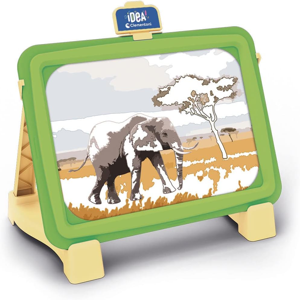 Clementoni - Idea-Atelier Set Painting by Numbers - Blackboard with Painting Easel, Art Kit Children 7 Years - Made in Italy, Multicoloured, 18677