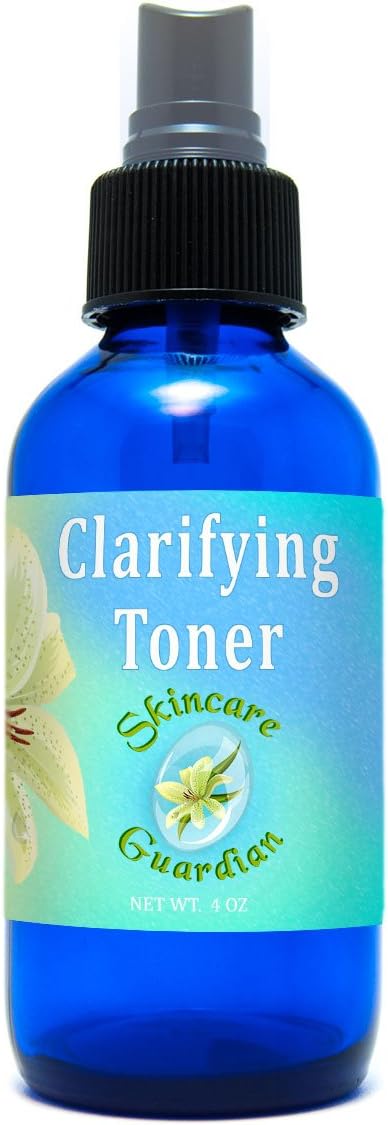 Clarifying Toner- 4 oz Cobalt Glass- Clarificar Secreto Toner de Hidrosol de guardián de Cuidado de la Piel