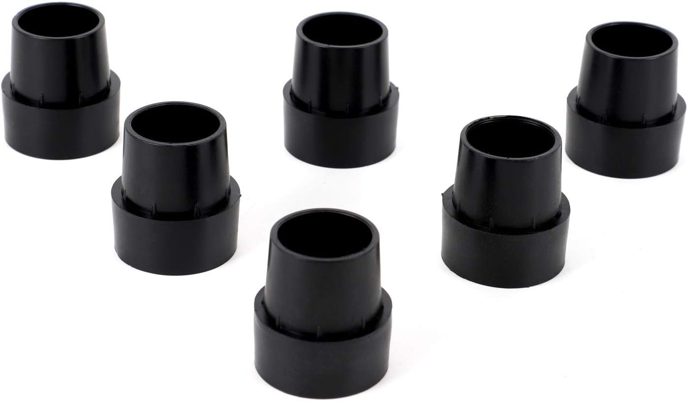 Replacement Mini Trampoline Leg Cap Tips, 6 Pieces, Black, Only Fit in 1in Diameter Mini Trampoline Legs