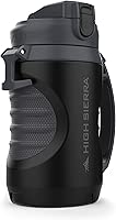High Sierra [BPA FREE 64 OZ Insulated Water Jug, [Silicone Spout – NO MORE TEETH BUMPS] Built-in Fence Anchor, Keeps Iced Water Cold for Hours, EXTRA LARGE Sports Bottle with 1.89L Capacity