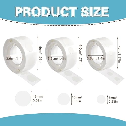 Miniatura 22 de UPINS - Cinta adhesiva extraíble de puntos de doble cara para pegar globos