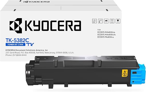 KYOCERA TK-5382C Cyan Toner Cartridge for ECOSYS MA4000cifx / MA4000cix / PA4000cx Laser Model Printers 1T02Z0CUS0