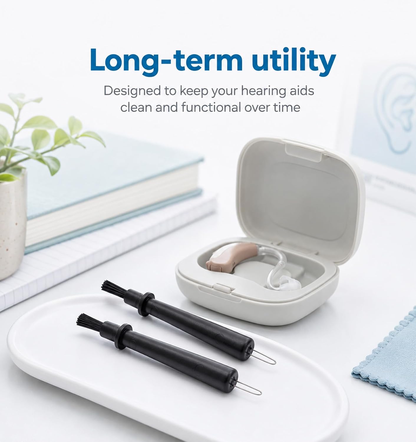 10 Pcs Hearing Aid Cleaning Brush, Hearing Aid Cleaning Tools for Earbuds