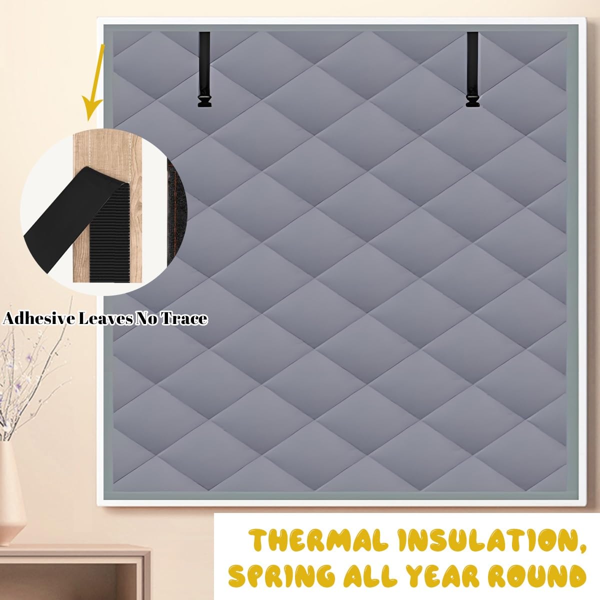 Kit Di Isolamento per Finestre 51x51cm 89x180cm 201x300cm Tende Termica Isolante Protezione Dal Freddo Kit Isolante per Finestre in Inverno(Grigio,140x150cm/55x59in)