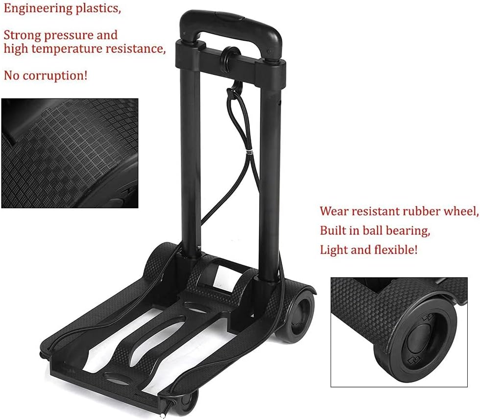 JSEIAJB Heavy Duty Folding Foldable Hand Sack Trolley Folding Truck Travel Luggage Cart Portable Home Use