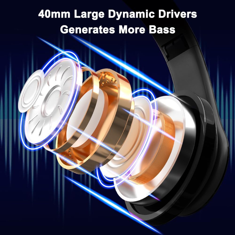 Internal view of a 40mm dynamic driver in RUOVXWU B39 headphones