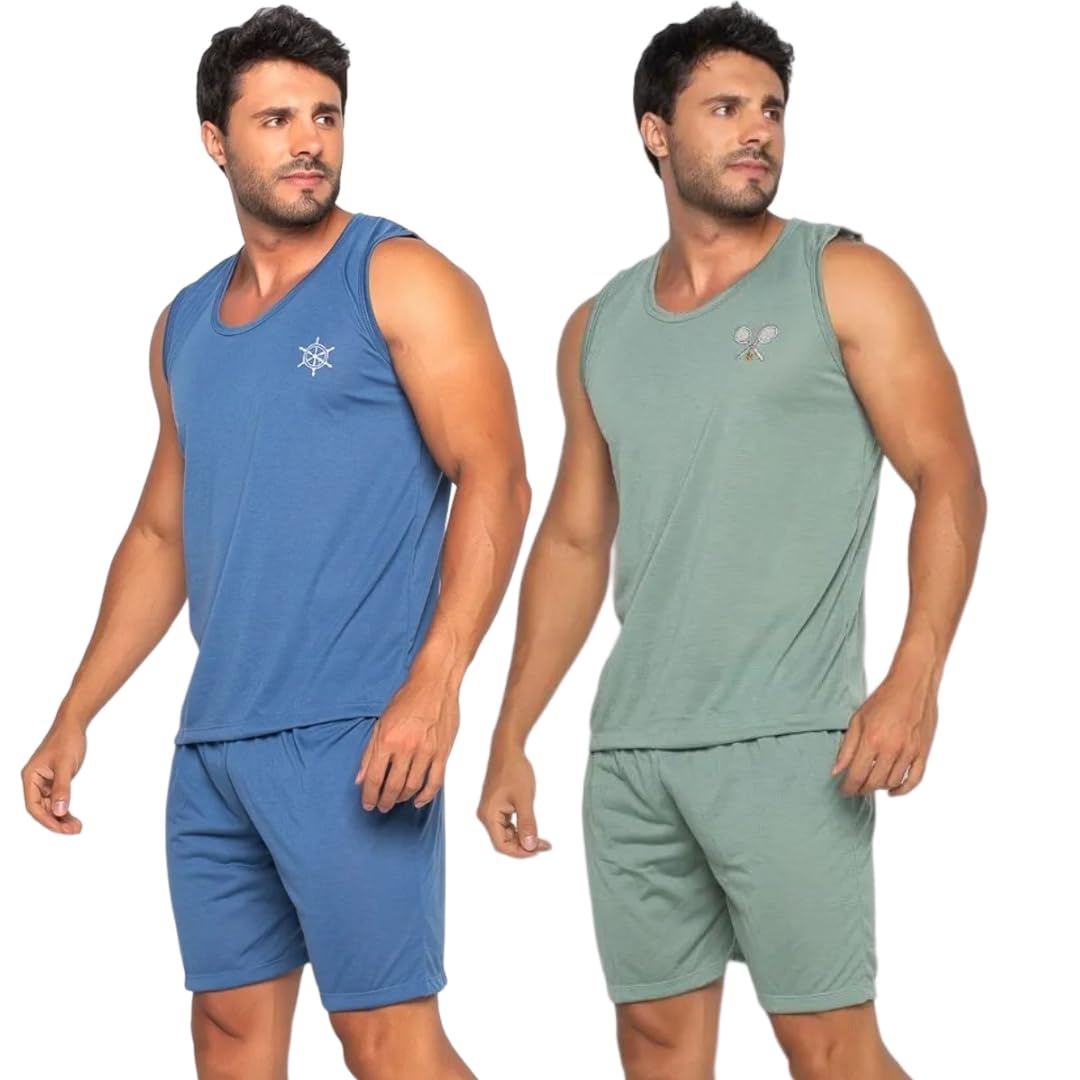 KIT 2 Pijamas Regata Masculino Curto Fechado Conforto Casual Inverno em promoção! Veja a oferta e mais achadinhos de Moda íntima 6 Hoje é o melhor dia para comprar KIT 2 Pijamas Regata Masculino Curto Fechado Conforto Casual Inverno com aquele preço maroto! Promoção! Aproveite a oferta! 6