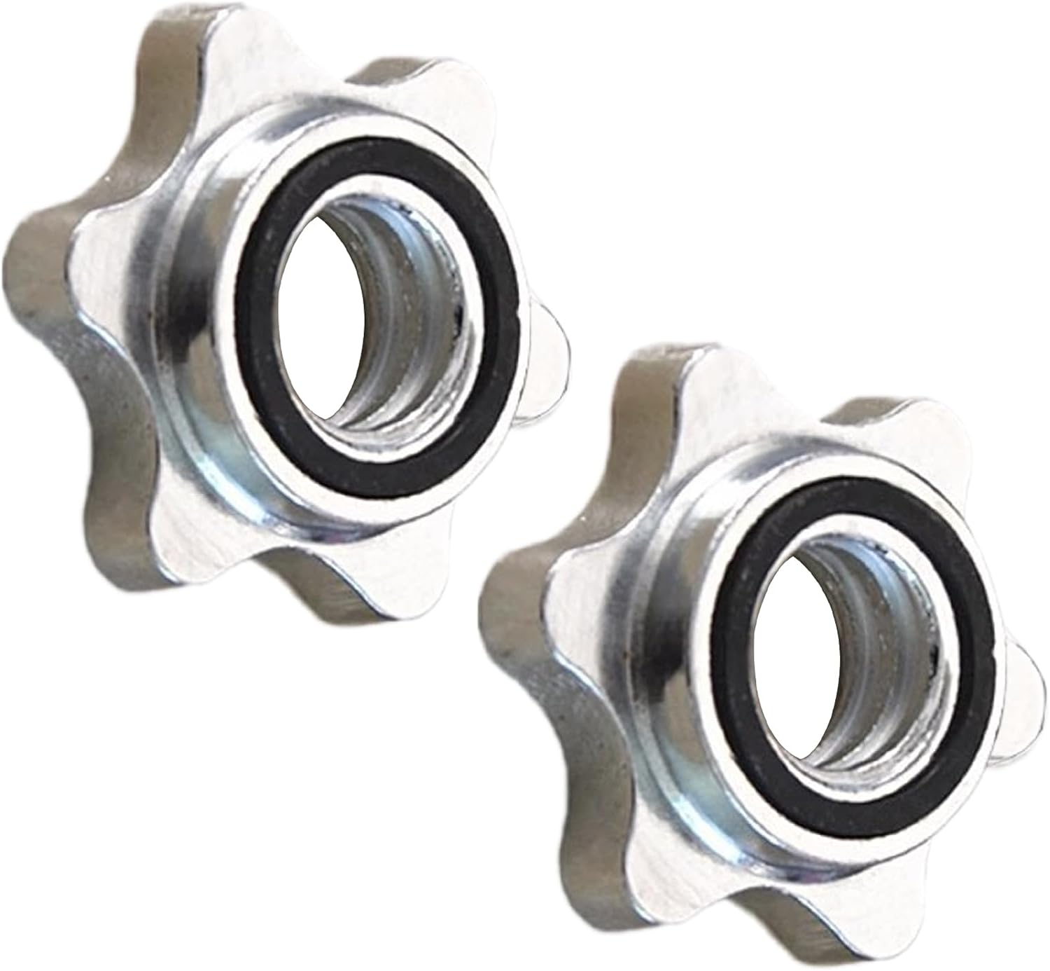 Dumb Bell Collars, Dumbbell Hex Nuts, 2 Inch Barbell Clamps with Secure Lock, Casting Iron Bar Clips, Barbell Collars with Sturdy Design, Weight Lifting Tool for Gym and Home