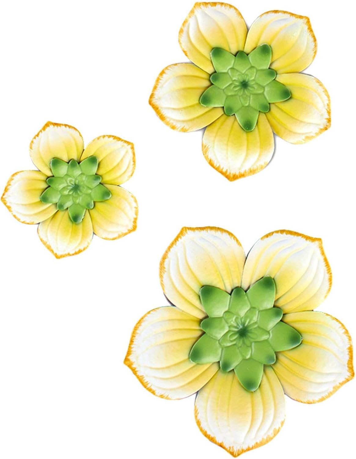 Tropical Home Decor - Yellow Metal Wall Flowers