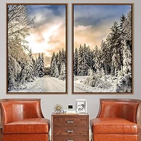 signwin 2 Piece Framed Canvas Wall Art Brown...