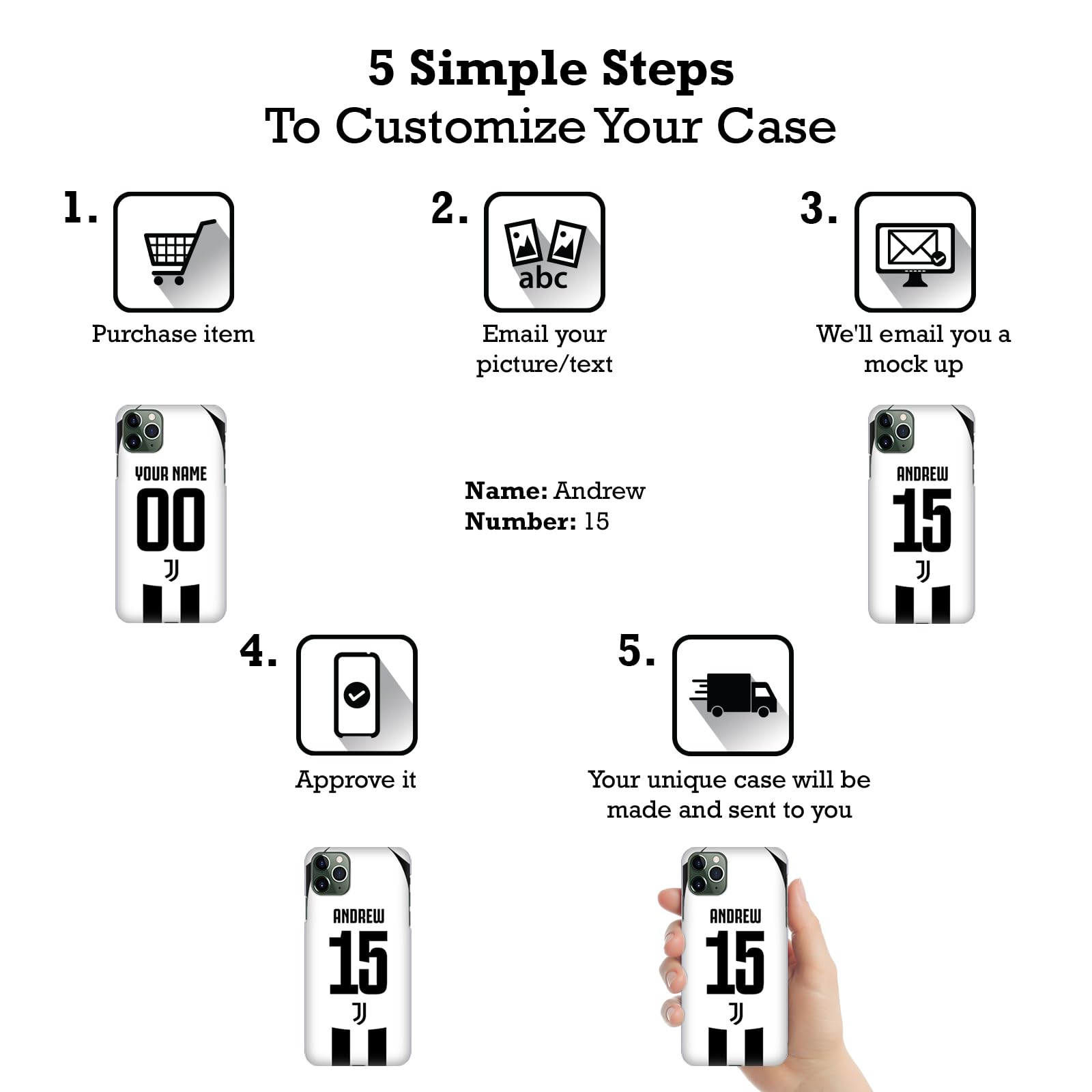 Head Case Designs Officially Licensed Custom Customized Personalized Juventus Football Club Home 2024/25 Kit Leather Book Wallet Case Cover Compatible with Amazon Fire 7 2022